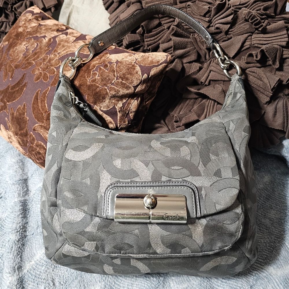 Coach Optic Art Jacquard Hobo Shoulder Bag Purse